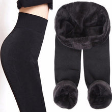 Load image into Gallery viewer, SALSPOR S-3XL Solid Color Women Winter Velet Trousers Female High Elastic Warm Nine pants Ladies Sexy High Waist Slim Leggins
