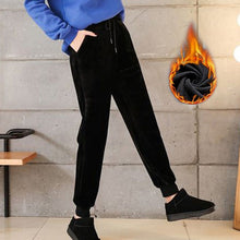 Load image into Gallery viewer, Slim Women Pant Winter Lambskin Cashmere Pants Warm Female Casual Pants Harem Pants Lined Fleece Trousers Autumn Sweatpants