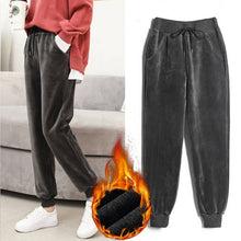 Load image into Gallery viewer, Slim Women Pant Winter Lambskin Cashmere Pants Warm Female Casual Pants Harem Pants Lined Fleece Trousers Autumn Sweatpants