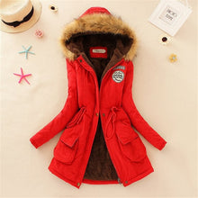 Load image into Gallery viewer, Winter women coat 2019 Women's Parka Casual Outwear Military Hooded fur Coat Down Jackets Winter Coat for Female CC001