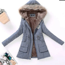 Load image into Gallery viewer, Winter women coat 2019 Women's Parka Casual Outwear Military Hooded fur Coat Down Jackets Winter Coat for Female CC001