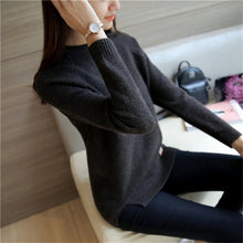 Load image into Gallery viewer, 2019 Women Sweaters And Pullovers Autumn Winter Long Sleeve Pull Femme Solid Pullover Female Casual Short Knitted Sweater W1629