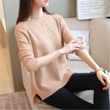 Load image into Gallery viewer, 2019 Women Sweaters And Pullovers Autumn Winter Long Sleeve Pull Femme Solid Pullover Female Casual Short Knitted Sweater W1629
