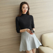 Load image into Gallery viewer, Fashion Solid White and Black Tops Sweaters 2019 Winter Long Sleeve Turtleneck Pullovers Womens Sweaters Femme Clothing 5218 50