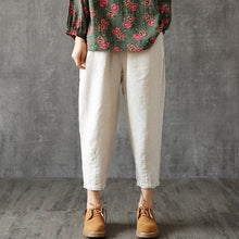 Load image into Gallery viewer, Plus Size Cotton Linen Trousers Women Summer Loose Harem High Waist Stripe Pocket Pant Casual Pantalon Female Sweatpants Trouser