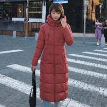 Load image into Gallery viewer, 2019 Winter Women Jacket X-long Hooded Cotton Padded Female Coat High Quality Warm Outwear Womens Parka Manteau Femme Hiver