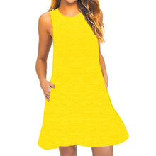 Load image into Gallery viewer, Summer Cotton Dress Women Sleeveless Beach Black Dress Casual Pocket Loose Dress Female Plus Size Dress Fashion Clothing
