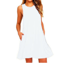 Load image into Gallery viewer, Summer Cotton Dress Women Sleeveless Beach Black Dress Casual Pocket Loose Dress Female Plus Size Dress Fashion Clothing
