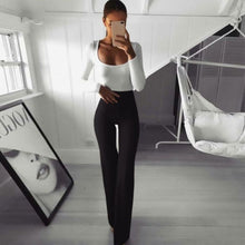 Load image into Gallery viewer, Summer Autumn Solid Elegant Female Lady Women's Palazzo Flared Wide Killer Legs Pants High Waist OL Ladies Career Long Trousers