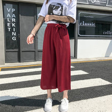 Load image into Gallery viewer, 2020 Women Casual Loose Wide Leg Pant Womens Elegant Fashion Preppy Style Trousers Female Pure Color Females New Palazzo Pants