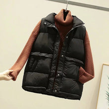 Load image into Gallery viewer, 2020 Women Sleeveless Vest Winter Warm Plus Size 2XL Down Cotton Padded Jacket Female Veats Mandarin Collar Sleeveless Waistcoat