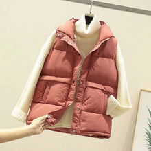 Load image into Gallery viewer, 2020 Women Sleeveless Vest Winter Warm Plus Size 2XL Down Cotton Padded Jacket Female Veats Mandarin Collar Sleeveless Waistcoat