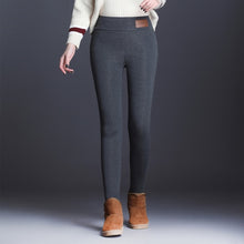 Load image into Gallery viewer, OUMENGK 2020 New Fashion High Waist Autumn Winter Women Thick Warm Elastic Pants Quality S-5XL Trousers Tight Type Pencil Pants