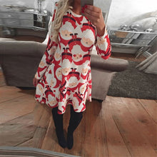 Load image into Gallery viewer, Large Sizes 2020 New Autumn Women Casual Long Sleeve Cute Christmas Tree Snowman Dresses Loose Plus Size Dress Vestidos 4XL 5XL