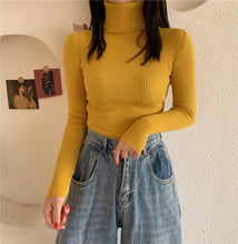 Load image into Gallery viewer, 2020 Autumn Winter Knitted Sweater Pullovers Turtleneck Sweater for Women Long Sleeve White Black Soft Female Jumper Clothing