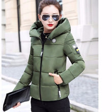 Load image into Gallery viewer, 2020 New Winter Parkas Women Jacket Hooded Thick Warm Short Jacket Cotton Padded Parka Basic Coat Female Outerwear Plus Size 5XL