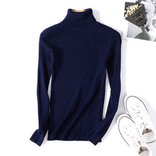 Load image into Gallery viewer, Winter autumn turtleneck Black Sweater Women Skinny Elastic Knitted Soft Pullover Sweater female Full korean fashion Pullovers