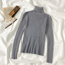 Load image into Gallery viewer, Winter autumn turtleneck Black Sweater Women Skinny Elastic Knitted Soft Pullover Sweater female Full korean fashion Pullovers