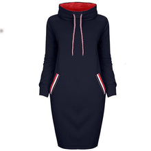 Load image into Gallery viewer, Dress Women Autumn Winter Sweatshirt Dress 6 Colors Slim Long Sleeves Turtleneck Drawstring Harajuku Hoodies Moletom Feminino Ez