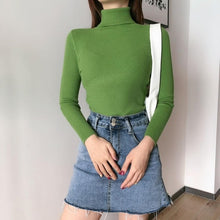 Load image into Gallery viewer, 2020 Autumn Winter Knitted Sweater Pullovers Turtleneck Sweater for Women Long Sleeve White Black Soft Female Jumper Clothing