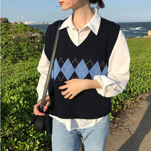 Load image into Gallery viewer, Women's Sweater Winter Geometric Pattern Fashion Basic Casual Regular Tops Female Long Sleeve Korean Oversize Jumpers Pullovers