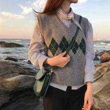Load image into Gallery viewer, Women's Sweater Winter Geometric Pattern Fashion Basic Casual Regular Tops Female Long Sleeve Korean Oversize Jumpers Pullovers