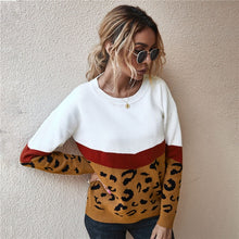 Load image into Gallery viewer, Autumn Winter Women's Sweaters 2020 O-Neck Casual Loose Knitted Top Long Sleeve Fashion Leopard Sweater Ladies Oversize Pullover