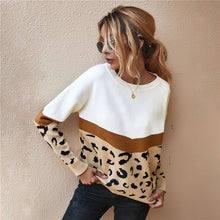 Load image into Gallery viewer, Autumn Winter Women's Sweaters 2020 O-Neck Casual Loose Knitted Top Long Sleeve Fashion Leopard Sweater Ladies Oversize Pullover
