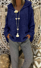 Load image into Gallery viewer, Women Sweater Casual Fashionable Loose Hooded Knitted Sweater Pullovers Ten Solid Color Womens Coats