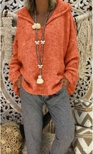 Load image into Gallery viewer, Women Sweater Casual Fashionable Loose Hooded Knitted Sweater Pullovers Ten Solid Color Womens Coats