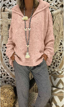 Load image into Gallery viewer, Women Sweater Casual Fashionable Loose Hooded Knitted Sweater Pullovers Ten Solid Color Womens Coats