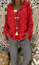 Load image into Gallery viewer, Women Sweater Casual Fashionable Loose Hooded Knitted Sweater Pullovers Ten Solid Color Womens Coats