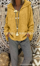 Load image into Gallery viewer, Women Sweater Casual Fashionable Loose Hooded Knitted Sweater Pullovers Ten Solid Color Womens Coats