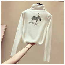 Load image into Gallery viewer, Women's Sweaters Turtleneck 2020 Autumn Winter Tops Sweater Lady Black White Thin Pullover Jumper Knitted Sweater Pull Femme New