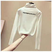 Load image into Gallery viewer, Women's Sweaters Turtleneck 2020 Autumn Winter Tops Sweater Lady Black White Thin Pullover Jumper Knitted Sweater Pull Femme New