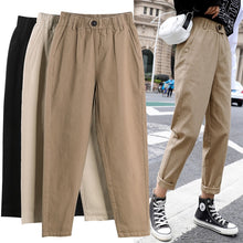 Load image into Gallery viewer, Womens Straight Casual Pants Fashion Overalls Korean High Waist Harem Pants Loose Elastic Waist Plus Size Pants Women Trousers