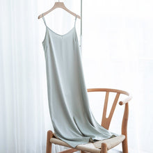 Load image into Gallery viewer, High Quality Women's Dress Summer Spaghetti Satin Long Woman Dress Very Soft Smooth Plus Size S-4XL M30262