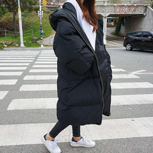 Load image into Gallery viewer, Autumn Winter Jacket Women Parka Warm Thick Long Down Cotton Coat Female Loose Oversize Hooded Women Winter Coat Outerwear Q1933
