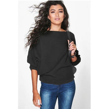 Load image into Gallery viewer, Women Casual Loose Sweaters  Autumn Winter Long Batwing Sleeve Solid Color Pullovers Woman Thin Sweater Jumper For Lady
