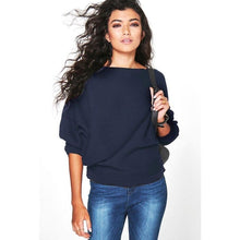 Load image into Gallery viewer, Women Casual Loose Sweaters  Autumn Winter Long Batwing Sleeve Solid Color Pullovers Woman Thin Sweater Jumper For Lady
