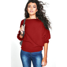 Load image into Gallery viewer, Women Casual Loose Sweaters  Autumn Winter Long Batwing Sleeve Solid Color Pullovers Woman Thin Sweater Jumper For Lady
