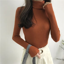 Load image into Gallery viewer, 2020 Autumn Winter Thick Sweater Women Knitted Ribbed Pullover Sweater Long Sleeve Turtleneck Slim Jumper Soft Warm Pull Femme
