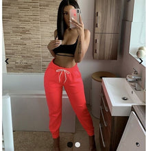 Load image into Gallery viewer, Women Casual Sweatpants Jogger Dance Harem Pants Sports Baggy Trousers solid  fitness pants Casual Girls Drawstring Long Pants
