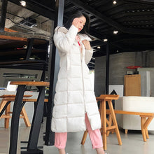 Load image into Gallery viewer, 2019 Winter Women Jacket X-long Hooded Cotton Padded Female Coat High Quality Warm Outwear Womens Parka Manteau Femme Hiver
