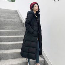 Load image into Gallery viewer, 2019 Winter Women Jacket X-long Hooded Cotton Padded Female Coat High Quality Warm Outwear Womens Parka Manteau Femme Hiver
