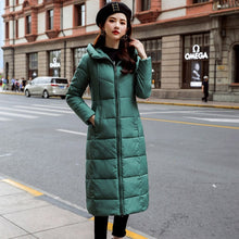 Load image into Gallery viewer, 2019 Winter Women Jacket X-long Hooded Cotton Padded Female Coat High Quality Warm Outwear Womens Parka Manteau Femme Hiver
