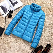 Load image into Gallery viewer, 2019 New Brand 90% White Duck Down Jacket Women Autumn Winter Warm Coat Lady Ultralight Duck Down Jacket Female Windproof Parka
