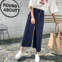 Load image into Gallery viewer, 2020 Women Casual Loose Wide Leg Pant Womens Elegant Fashion Preppy Style Trousers Female Pure Color Females New Palazzo Pants
