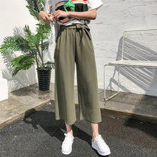 Load image into Gallery viewer, 2020 Women Casual Loose Wide Leg Pant Womens Elegant Fashion Preppy Style Trousers Female Pure Color Females New Palazzo Pants
