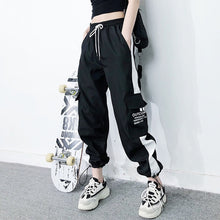 Load image into Gallery viewer, 2020 cargo pants summer women High waist pants loose joggers pants streetwear punk black capris trousers Korean Harem Pants
